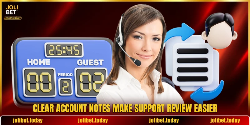 Clear account notes make support review easier Clear account notes make support review easier