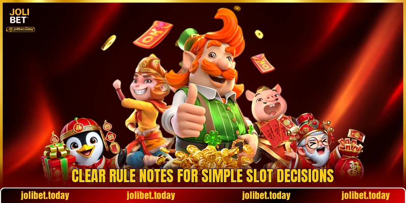 Clear rule notes for simple slot decisions Clear rule notes for simple slot decisions