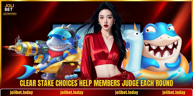 Clear stake choices help members judge each round Clear stake choices help members judge each round