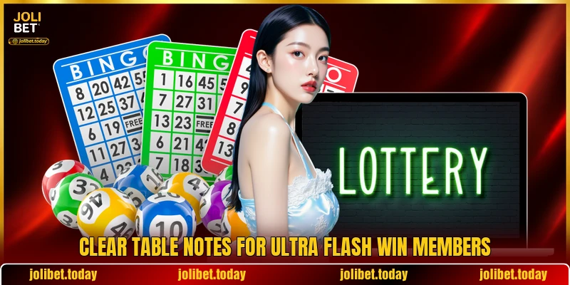 Clear table notes for Ultra Flash Win members Clear table notes for Ultra Flash Win members