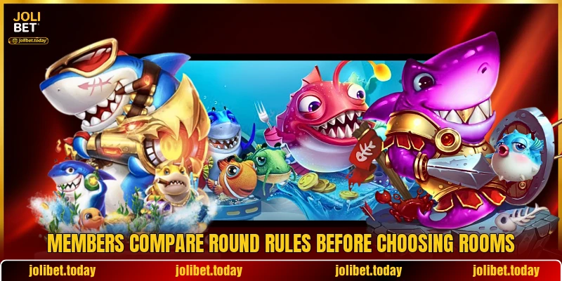Members compare round rules before choosing rooms Members compare round rules before choosing rooms