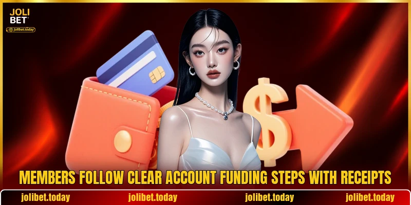 Members follow clear account funding steps with receipts Members follow clear account funding steps with receipts