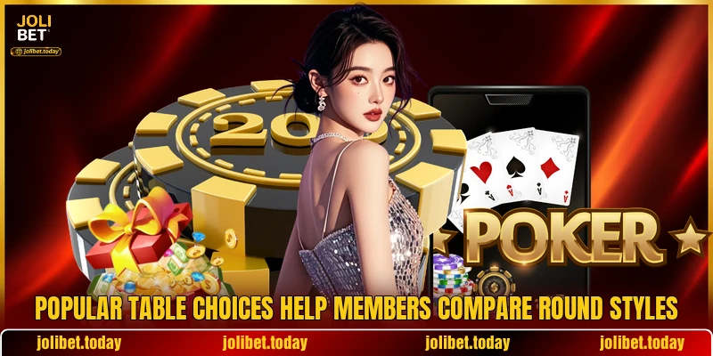 Popular table choices help members compare round styles Popular table choices help members compare round styles