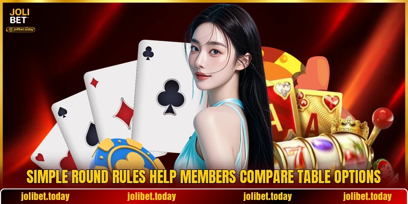 Simple round rules help members compare table options Simple round rules help members compare table options